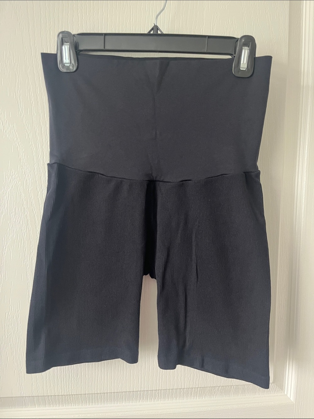 Isabel Maternity by Ingrid & Isabel Black High-Waist Ribbed Bike Shorts